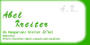 abel kreiter business card